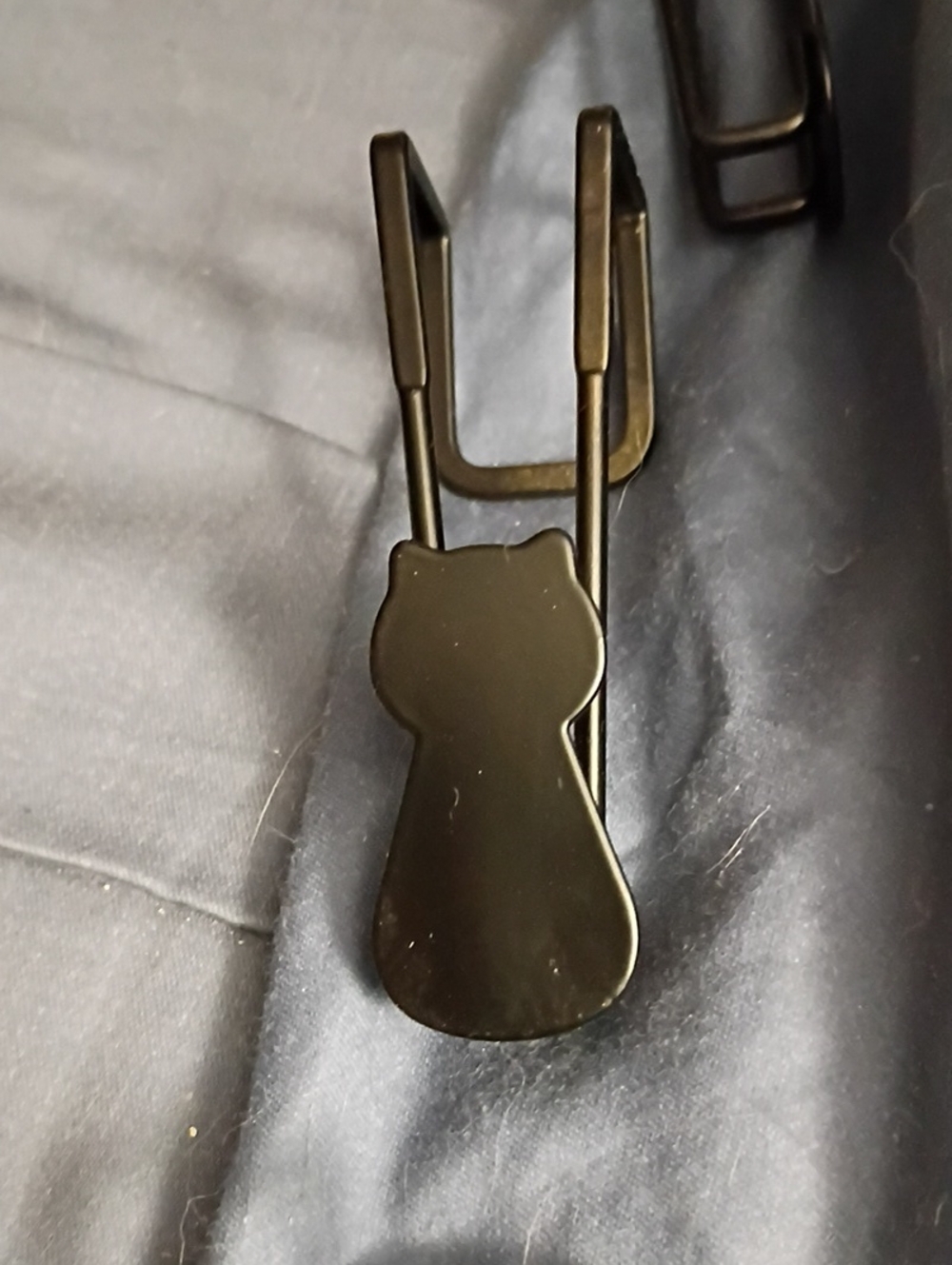 4 Black Cat-Shaped Metal Over The Drawer/Closet Hooks
